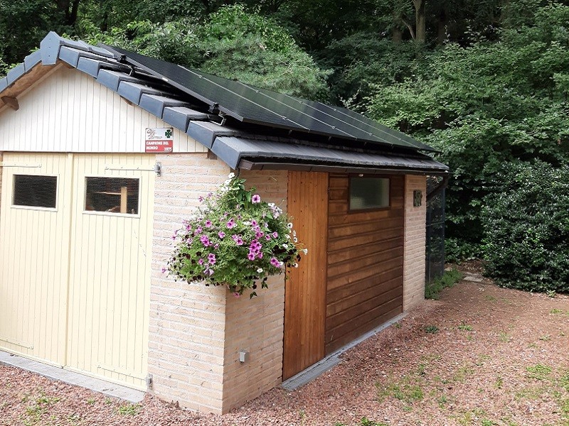 Zonnepanelen op schuurtje in Harderwijk